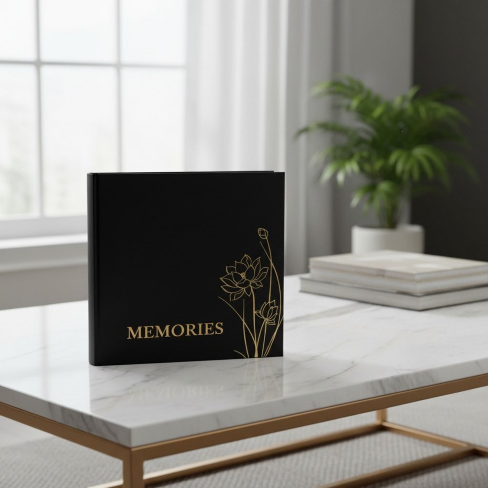 Procart Album foto 500 fotografii format 10x15 buzunare stocare model floral negru