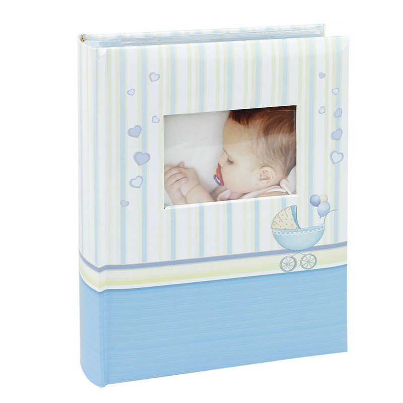 Procart Album foto baby chart book personalizabil 300 fotografii 10x15 cm spatiu notite pagini cartonate culoare albastru