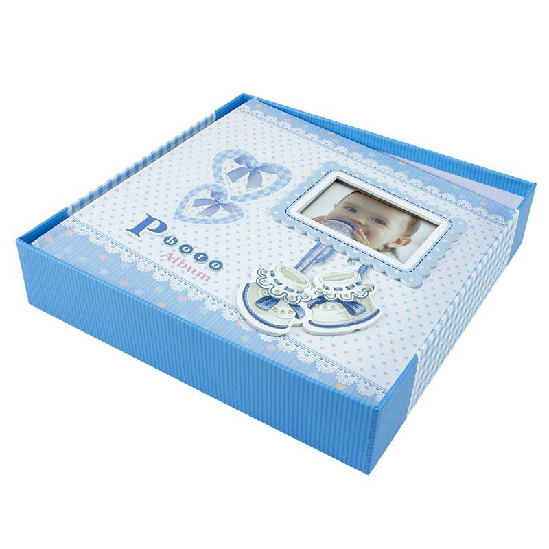 Procart Album foto baby milo personalizabil 200 poze format 10x15 cm cutie culoare albastru