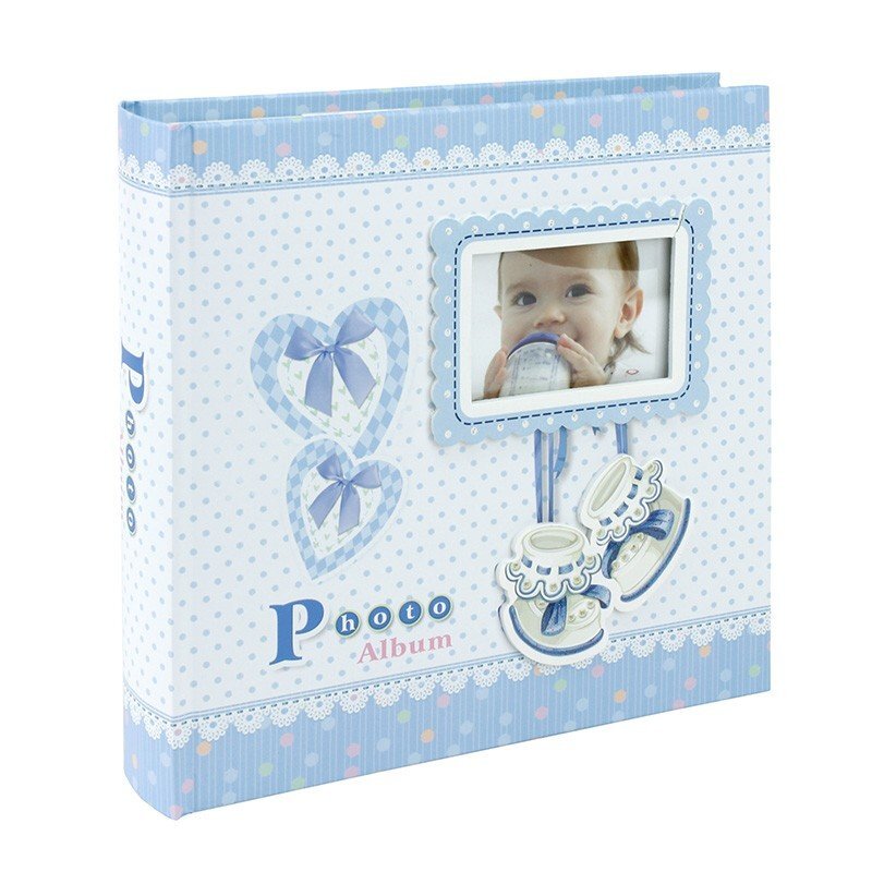 Procart Album foto baby milo personalizabil 200 poze format 10x15 cm cutie culoare albastru