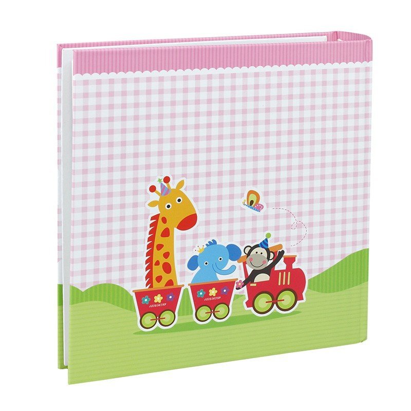 Procart Album foto baby train personalizabil 50 file tip carte 200 poze format 10x15 culoare roz