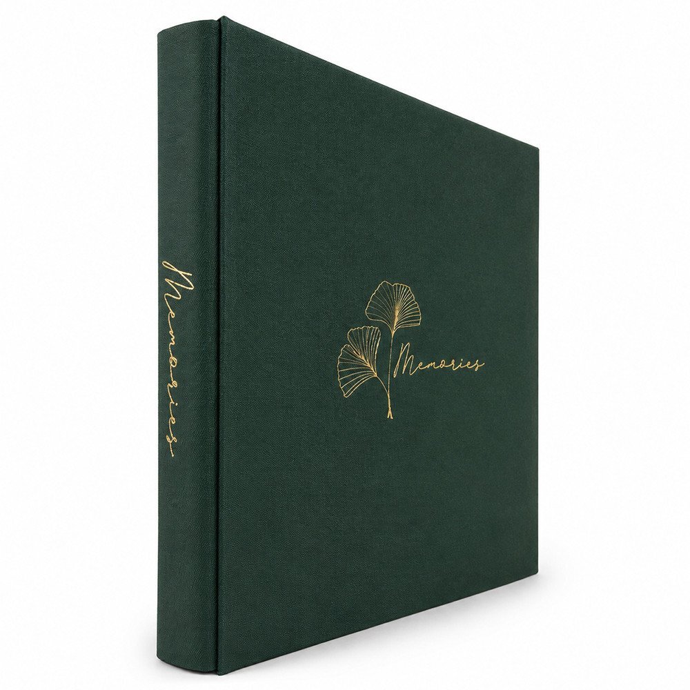 Procart Album foto premium memories 500 fotografii 10x15 buzunare individuale coperta verde cu imprimeu auriu