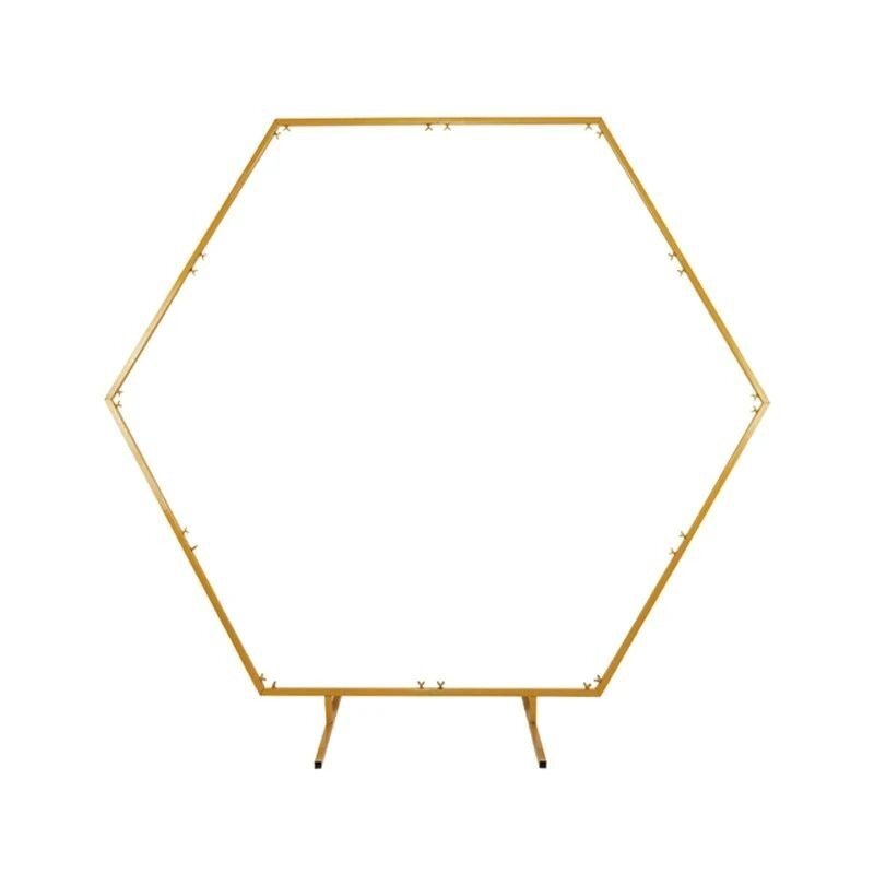 Procart Arcada decor evenimente forma hexagonala cadru metal diametru 2 m aurie
