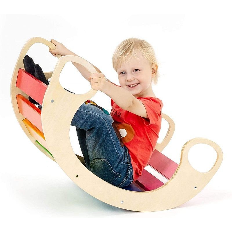 Procart Balansoar rocker din lemn placa de echilibru multifunctional multicolor