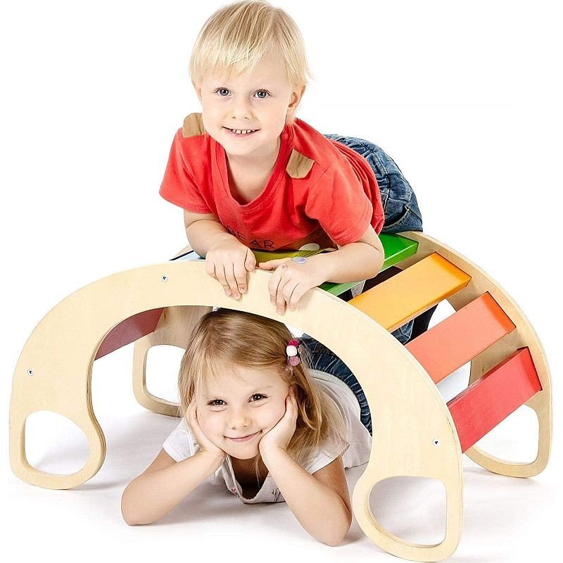 Procart Balansoar rocker din lemn placa de echilibru multifunctional multicolor