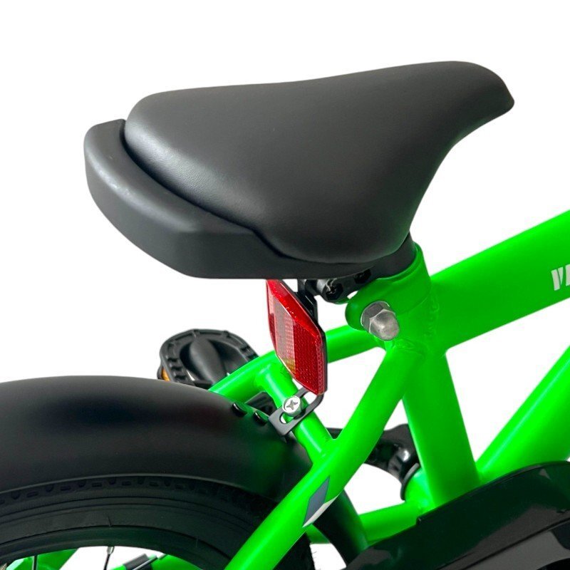 Procart Bicicleta pentru copii Verde 14 inch roti ajutatoare detasabile cadru otel 21.5 cm manere cauciucate ghidonsa reglabile