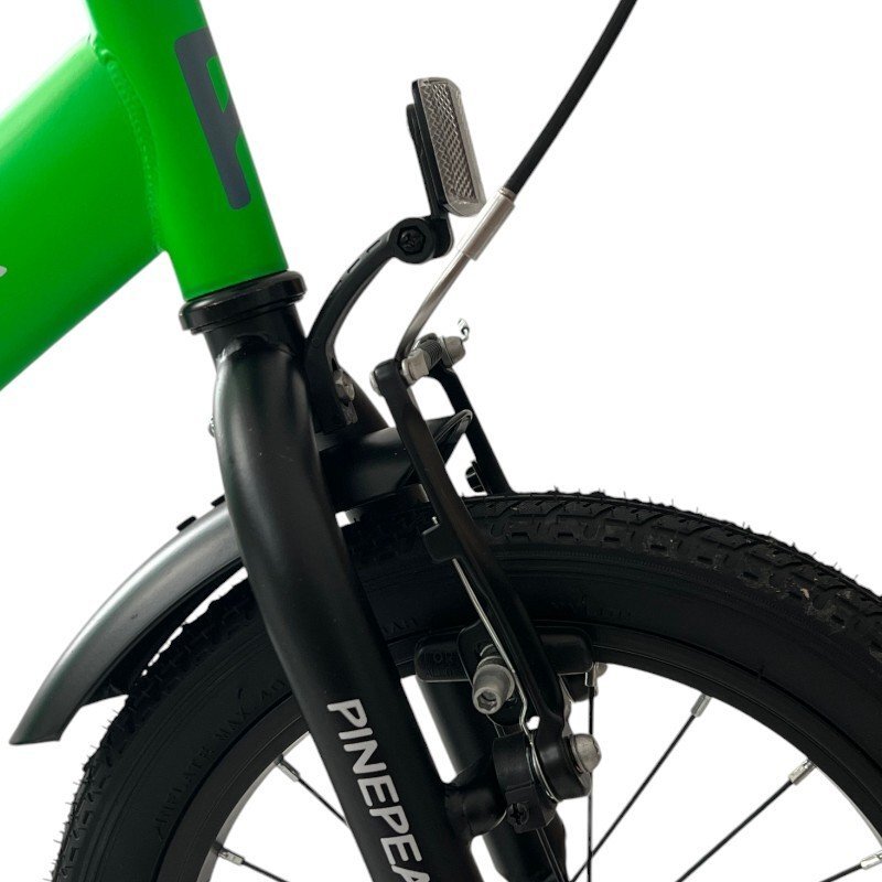 Procart Bicicleta pentru copii Verde 14 inch roti ajutatoare detasabile cadru otel 21.5 cm manere cauciucate ghidonsa reglabile