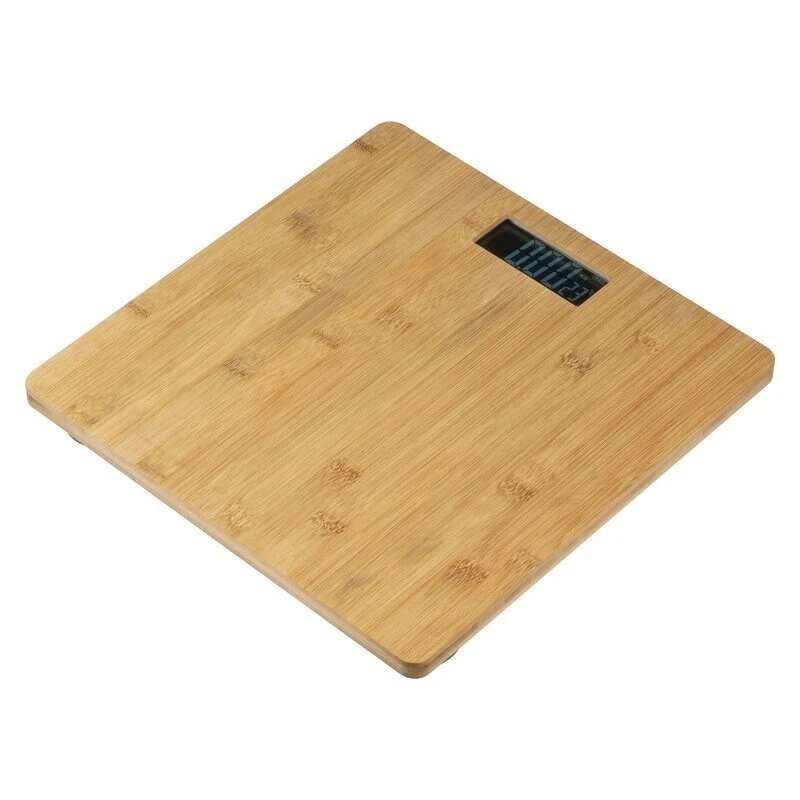 Procart Cantar corporal digital 180 kg afisaj lcd aspect bambus 28x28 cm