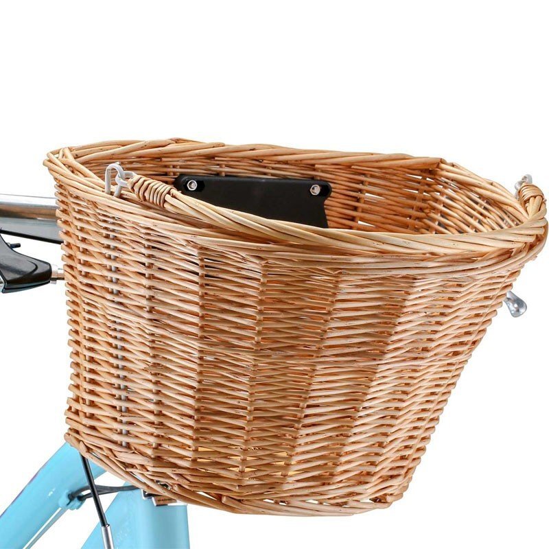 Procart Cos din ratan pentru bicicleta detasabil mecanism tip click 21x34x41cm natur
