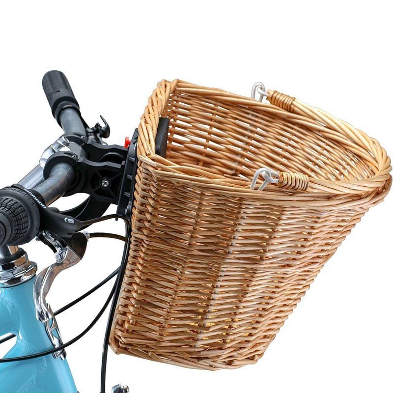 Procart Cos din ratan pentru bicicleta detasabil mecanism tip click 21x34x41cm natur