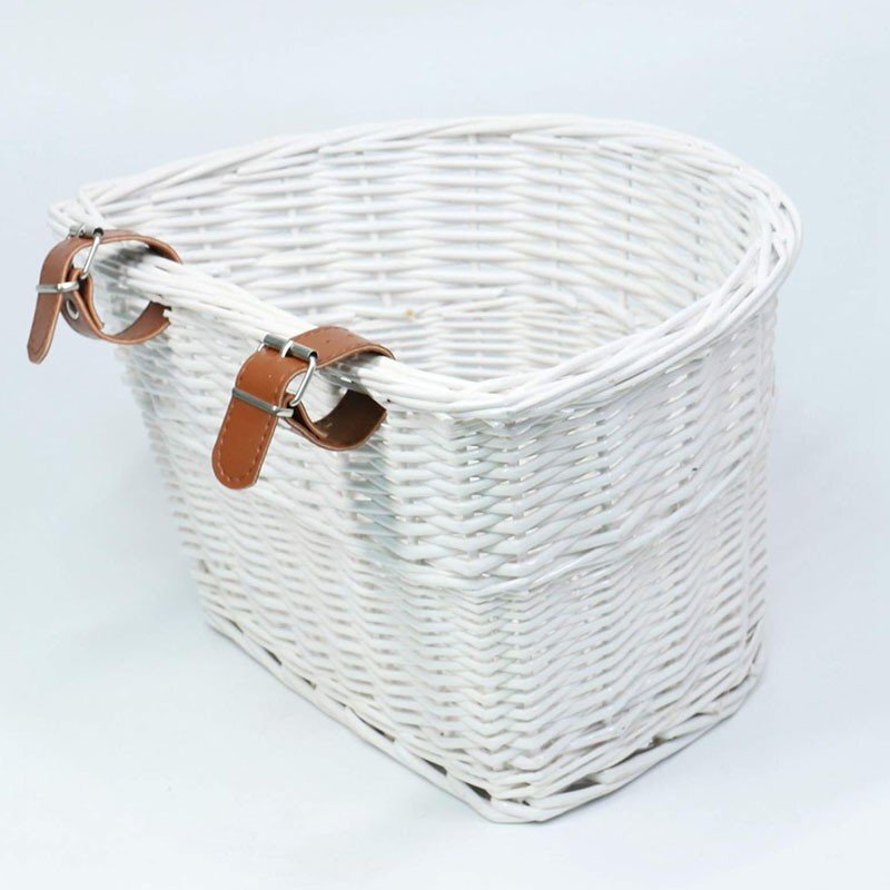 Procart Cos frontal pentru bicicleta prindere curele 21x36x24 cm detasabil ratan alb