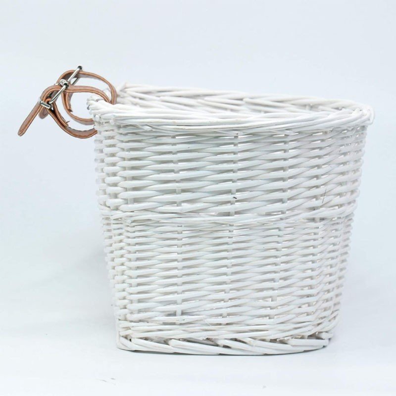 Procart Cos frontal pentru bicicleta prindere curele 21x36x24 cm detasabil ratan alb