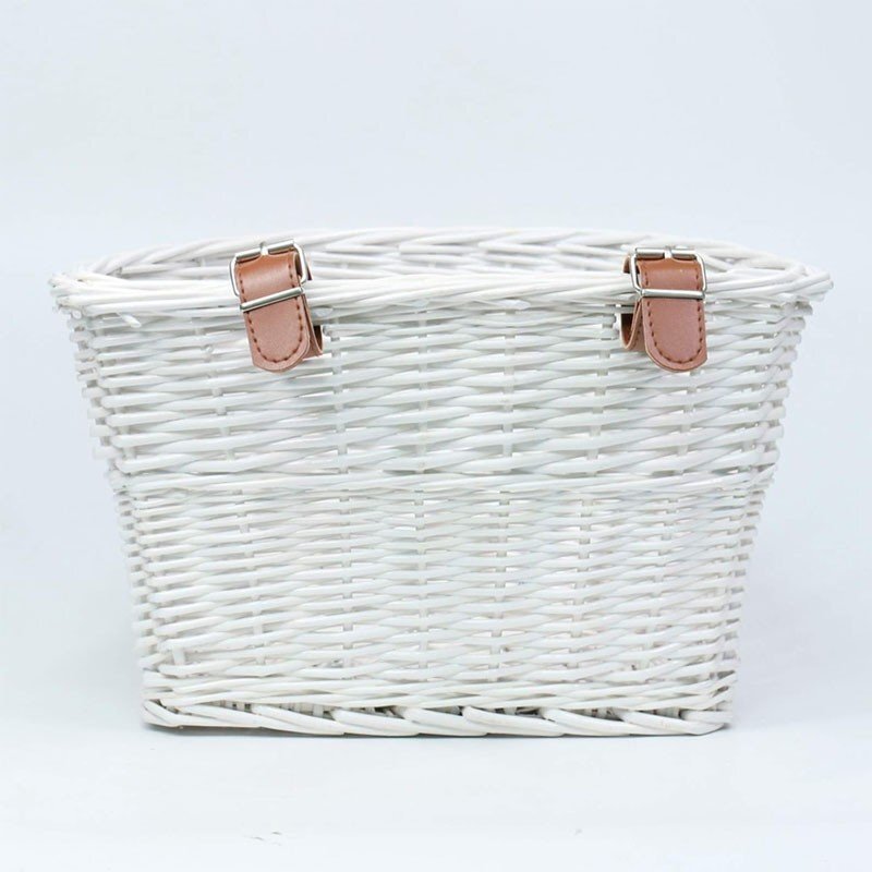 Procart Cos frontal pentru bicicleta prindere curele 21x36x24 cm detasabil ratan alb