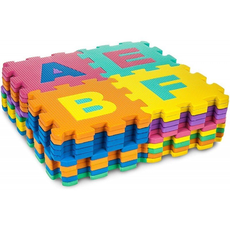 Procart Covor spuma eva tip puzzle cu cifre si litere 3.2 m2 36 piese 30x30 cm grosime 0.9 cm