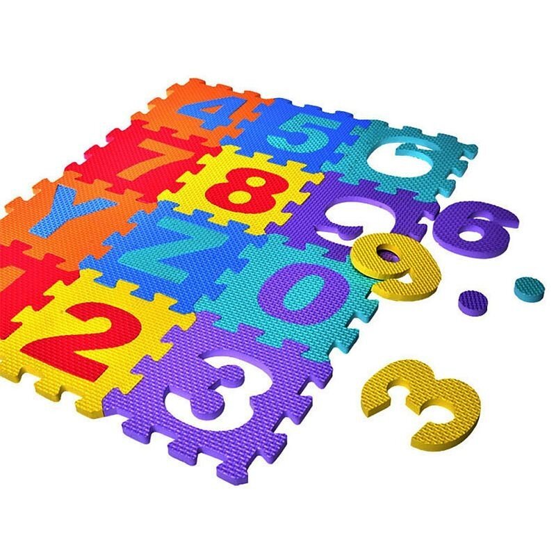 Procart Covor spuma eva tip puzzle cu cifre si litere 3.2 m2 36 piese 30x30 cm grosime 0.9 cm