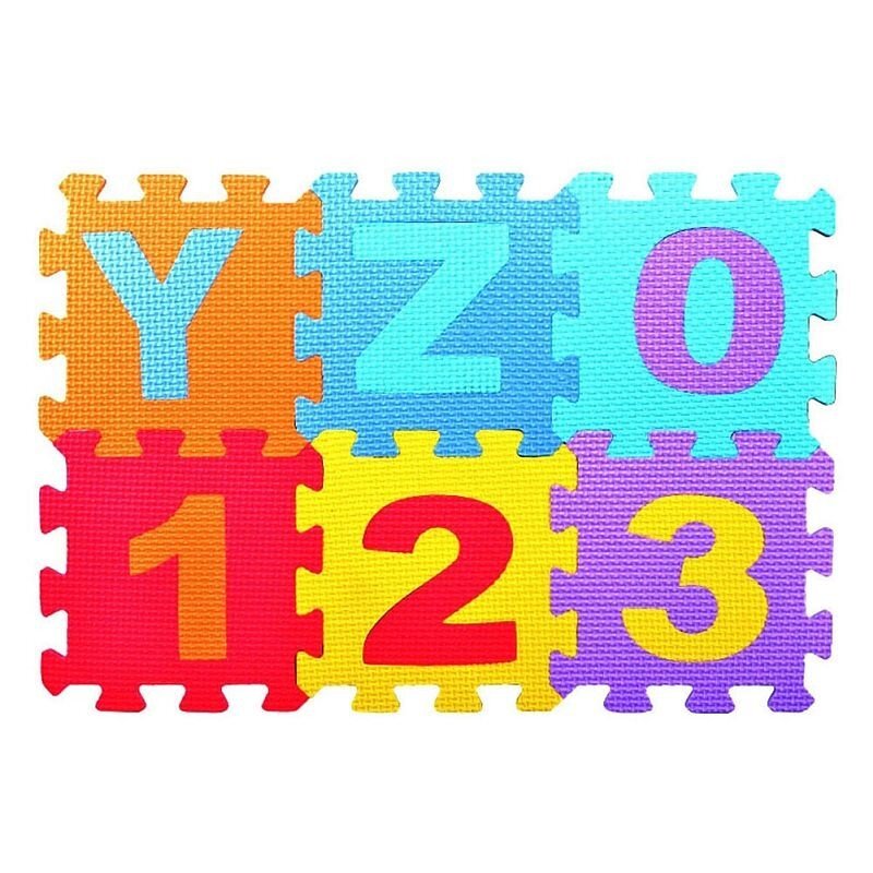 Procart Covor spuma eva tip puzzle cu cifre si litere 3.2 m2 36 piese 30x30 cm grosime 0.9 cm