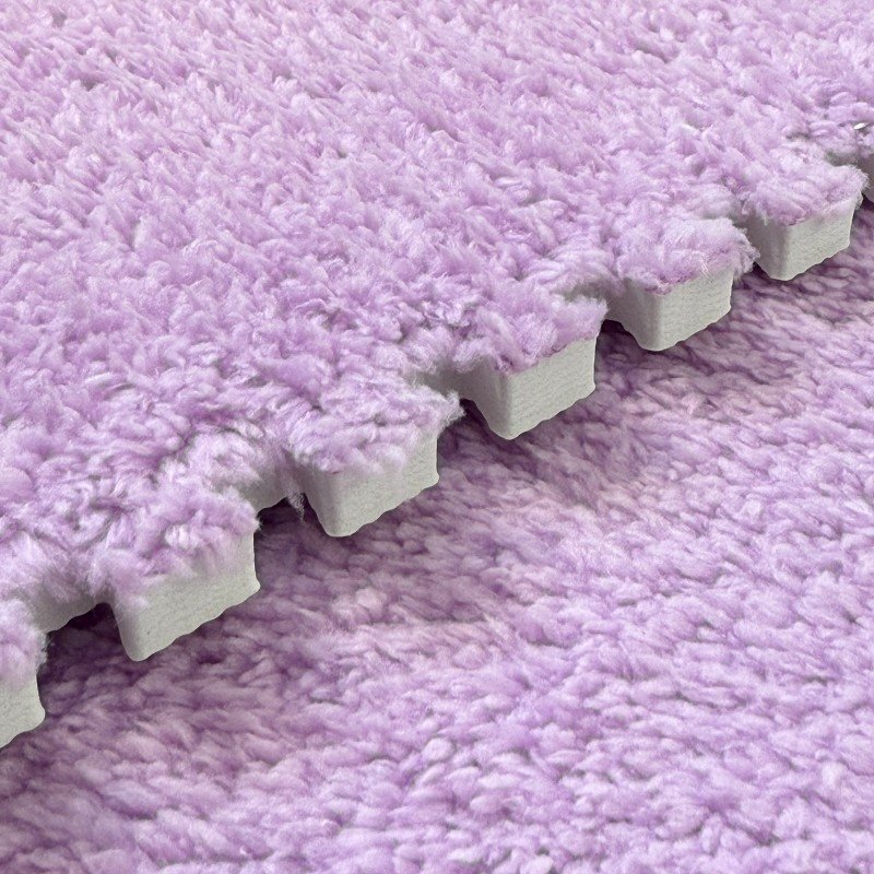 Procart Covoras puzzle pufos 61.5x61.5x1.7 cm spuma eva set 2 piese culoare light purple