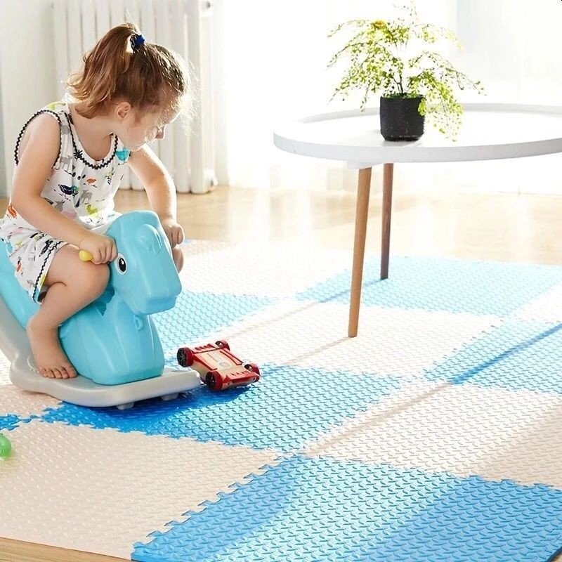 Procart Covoras puzzle xl 60x60 cm grosime 2 cm spuma eva 2 piese culoare alb