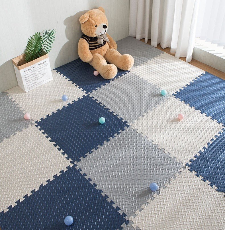 Procart Covoras puzzle xl 60x60 cm grosime 2 cm spuma eva 2 piese culoare alb
