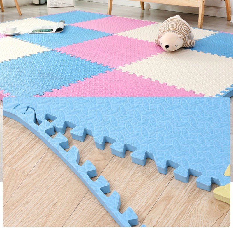 Procart Covoras puzzle xl 60x60 cm grosime 2 cm spuma eva 2 piese culoare albastru deschis