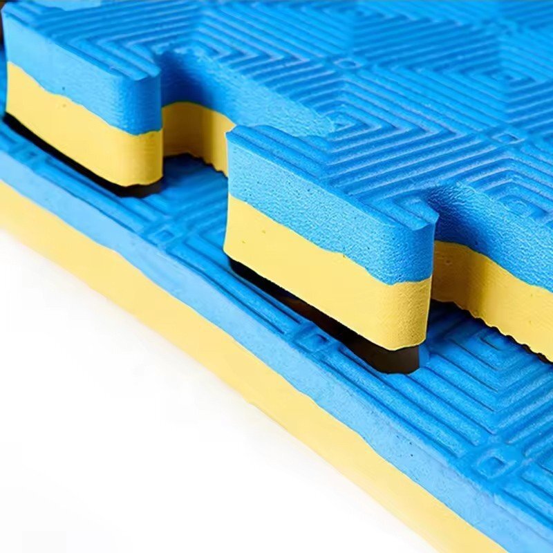 Procart Covoras tip puzzle xxl spuma eva 100x100 cm grosime 2 cm antiderapant galbenalbastru