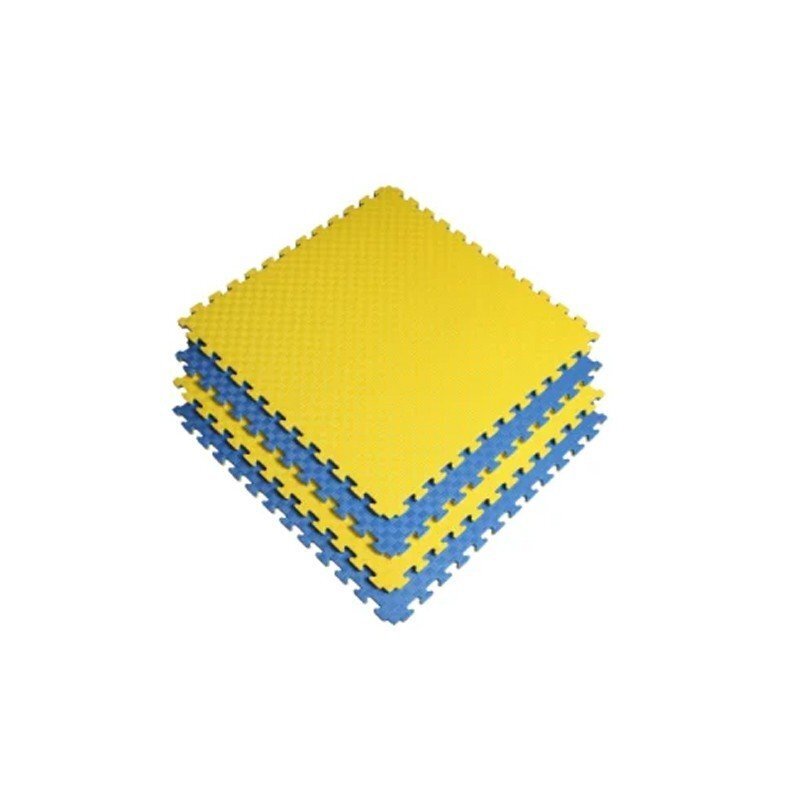 Procart Covoras tip puzzle xxl spuma eva 100x100 cm grosime 2 cm antiderapant galbenalbastru