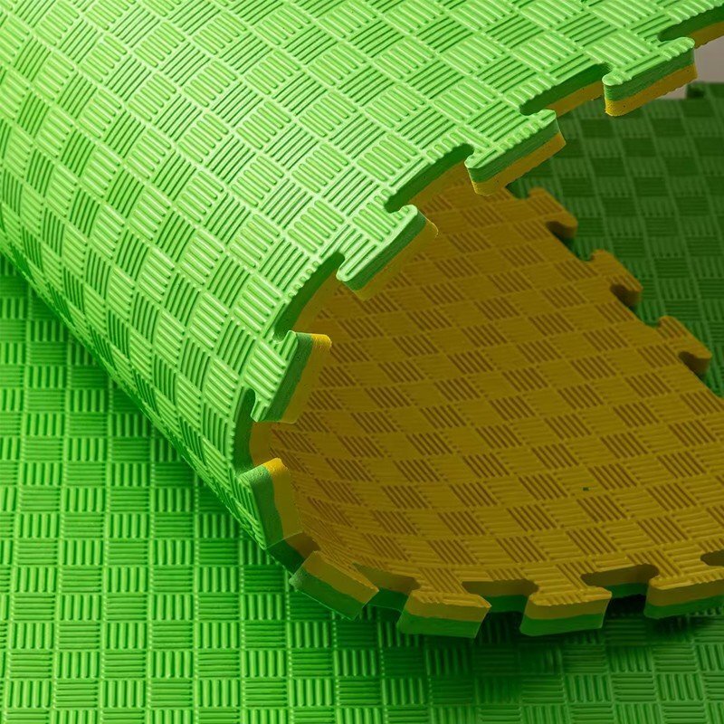 Procart Covoras tip puzzle xxl spuma eva 100x100 cm grosime 2 cm antiderapant galbenverde