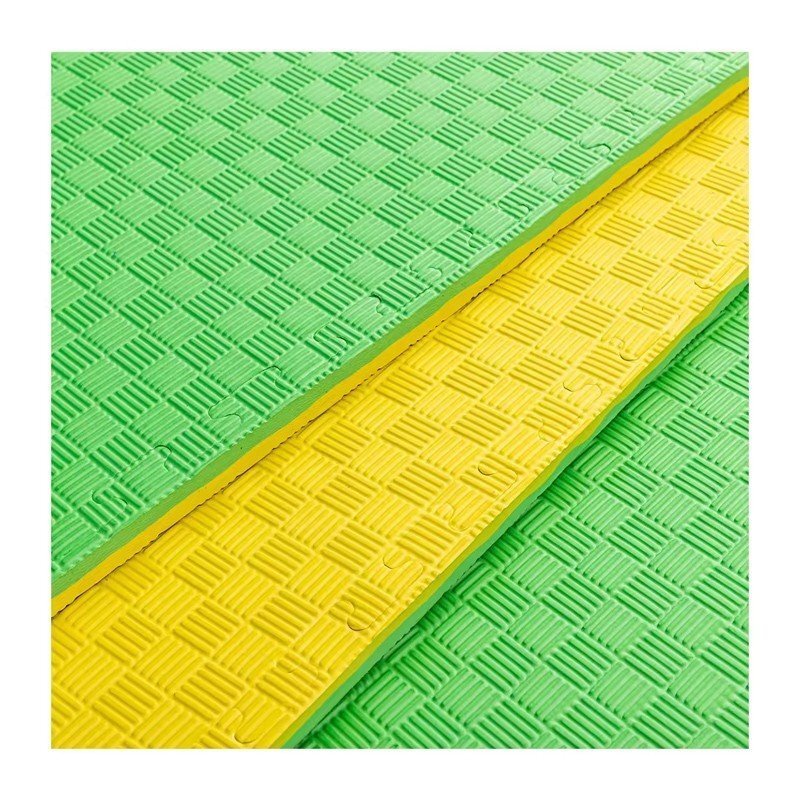 Procart Covoras tip puzzle xxl spuma eva 100x100 cm grosime 2 cm antiderapant galbenverde