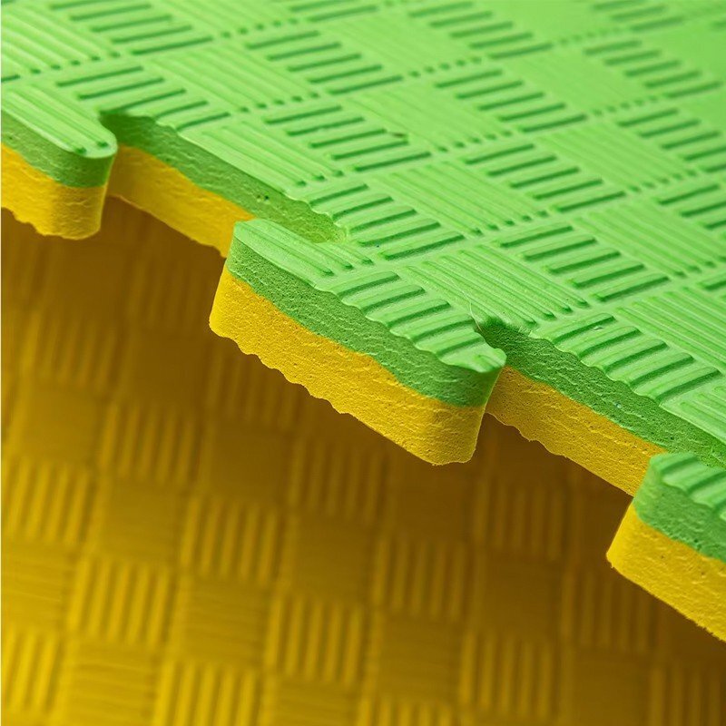 Procart Covoras tip puzzle xxl spuma eva 100x100 cm grosime 2 cm antiderapant galbenverde