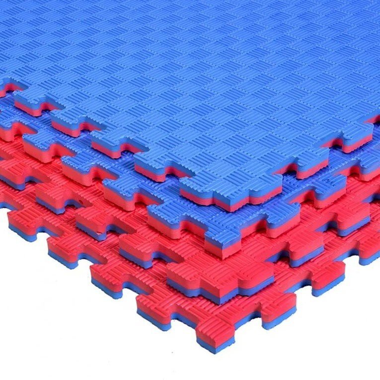 Procart Covoras tip puzzle xxl spuma eva 100x100 cm grosime 2 cm antiderapant rosualbastru