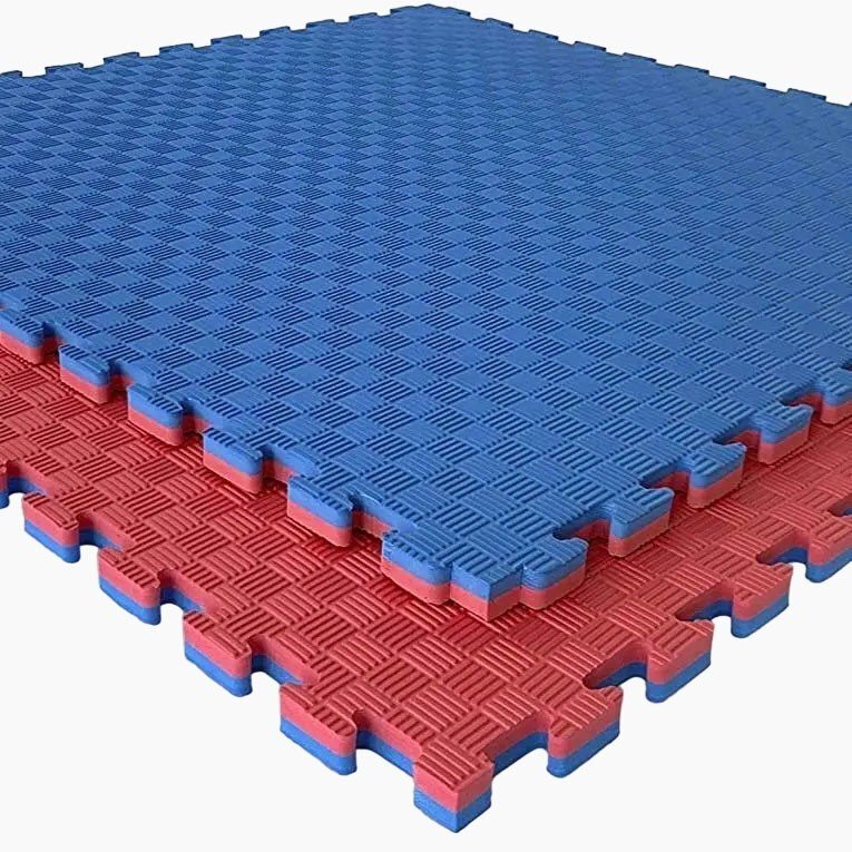Procart Covoras tip puzzle xxl spuma eva 100x100 cm grosime 2 cm antiderapant rosualbastru