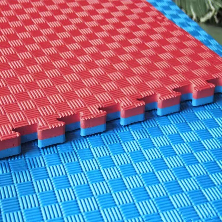 Procart Covoras tip puzzle xxl spuma eva 100x100 cm grosime 2 cm antiderapant rosualbastru