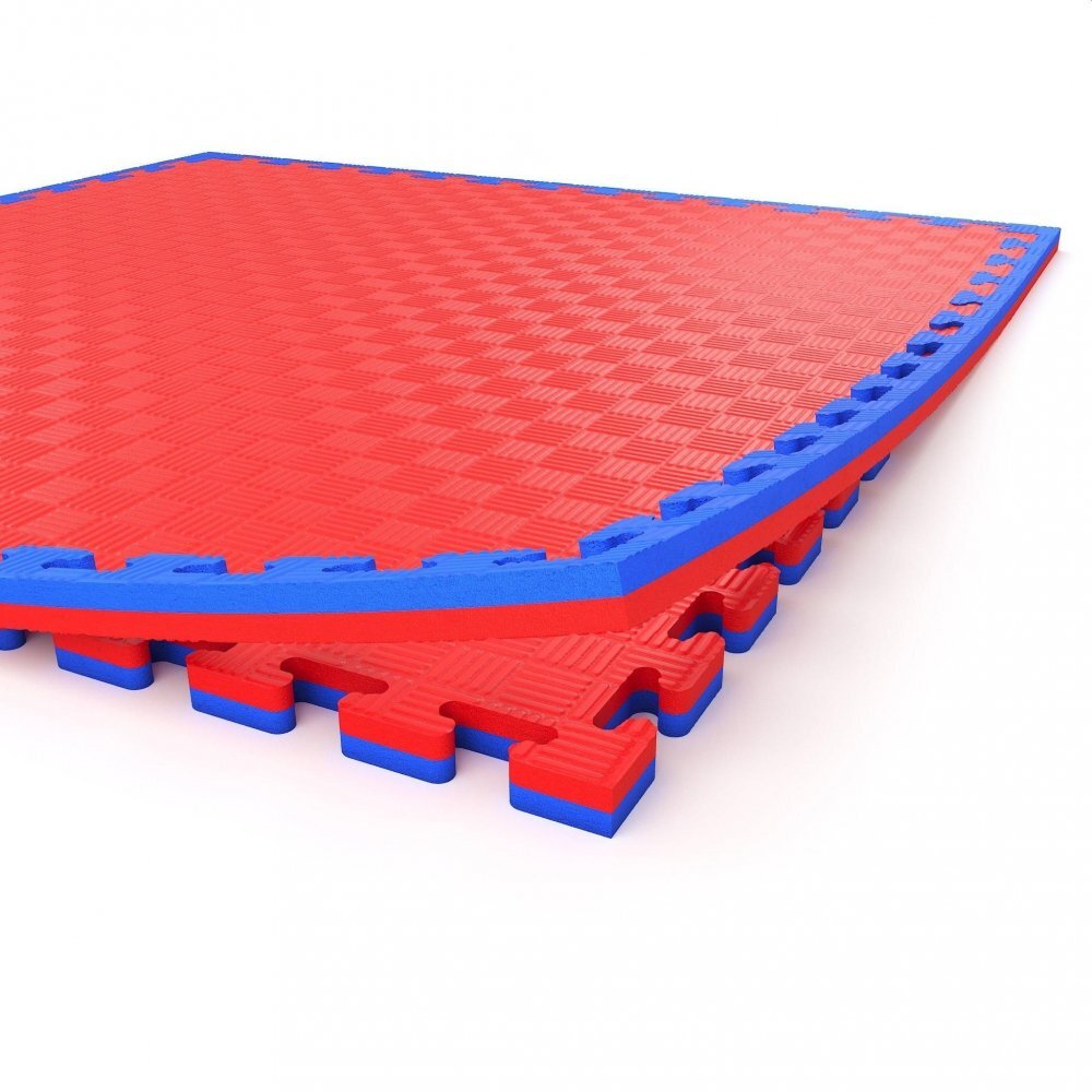 Procart Covoras tip puzzle xxl spuma eva 100x100 cm grosime 2 cm antiderapant rosualbastru