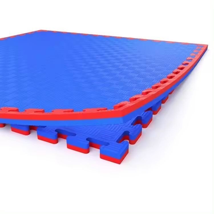 Procart Covoras tip puzzle xxl spuma eva 100x100 cm grosime 2 cm antiderapant rosualbastru