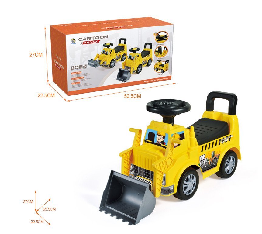 Procart Excavator fara pedale volan muzical cupa frontala 65.5x22.5x37 cm