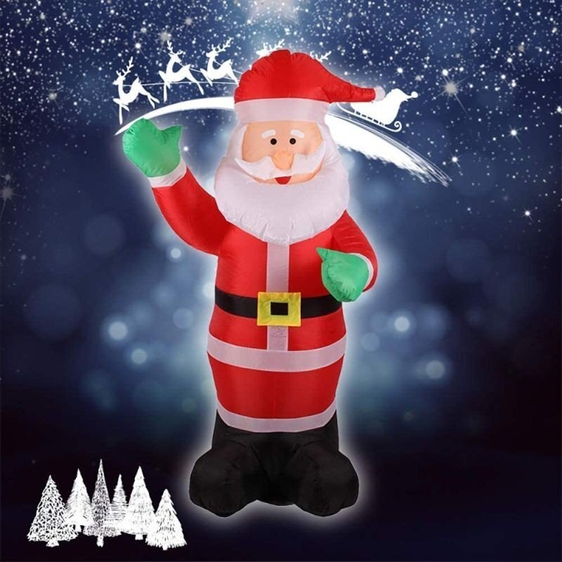 Procart Figurina mos craciun gonflabil 240 cm iluminat led pentru interior si exterior