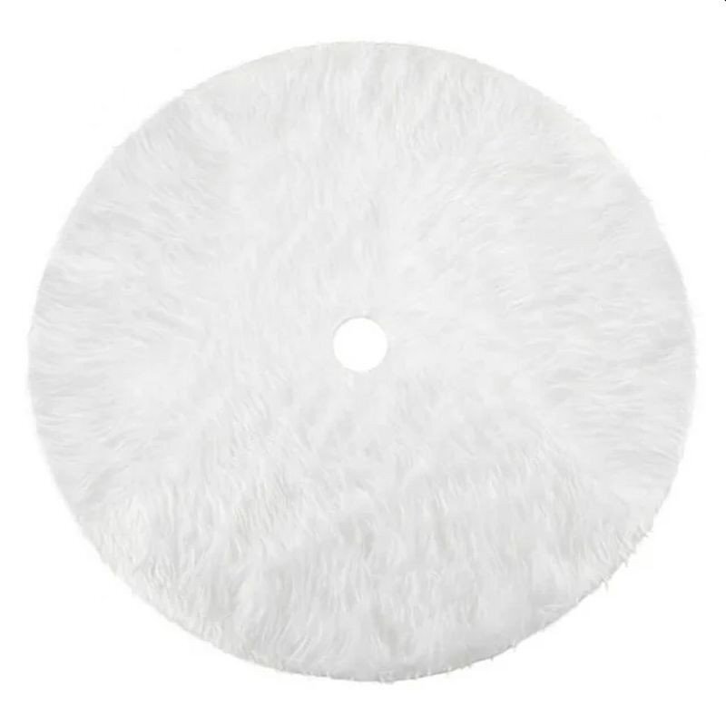 Procart Fusta covor blanita alba pentru brad de craciun diametru 120 cm pufoasa aspect zapada
