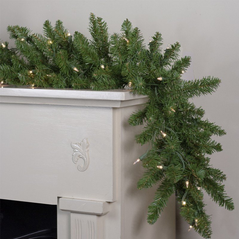 Procart Ghirlanda decorativa din brad artificial molid scandinav lungime 5.4 m verde natural aspect bogat