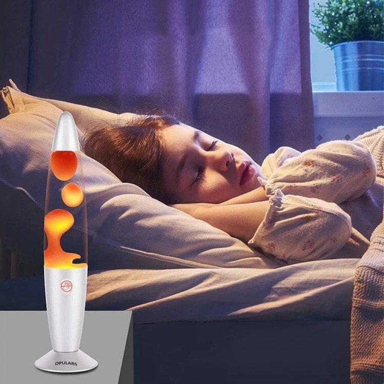 Procart Lampa decorativa lava orange 30w inaltime 41 cm alimentare priza