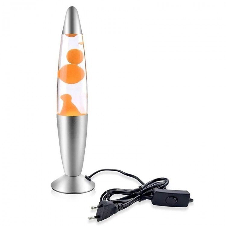 Procart Lampa decorativa lava orange 30w inaltime 41 cm alimentare priza