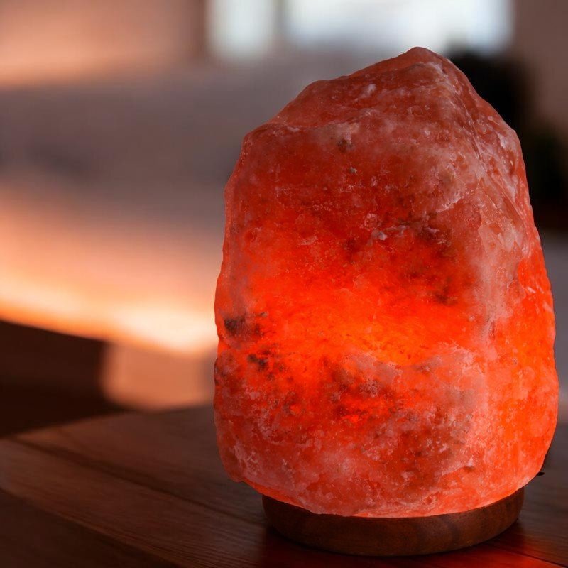 Procart Lampa sare himalaya suport din lemn intrerupator greutate 10-12 kg