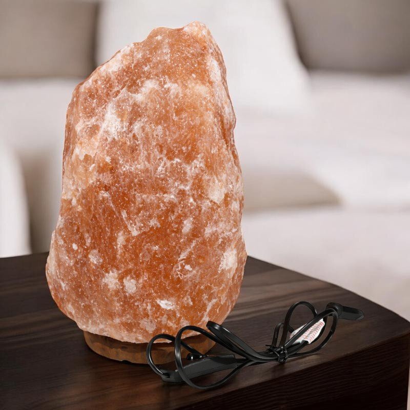 Procart Lampa sare himalaya suport din lemn intrerupator greutate 10-12 kg
