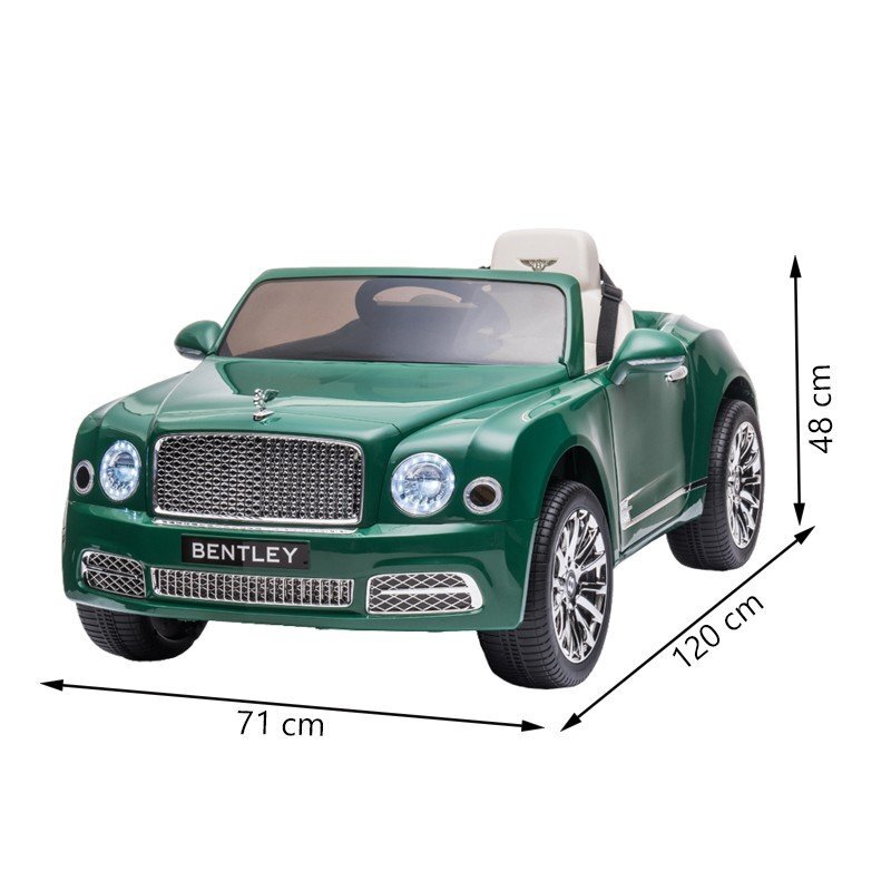 Procart Masina electrica pentru copii Bentley Mulsanne 2 motoare 35w mp3 maxim 30 kg telecomanda roti eva verde