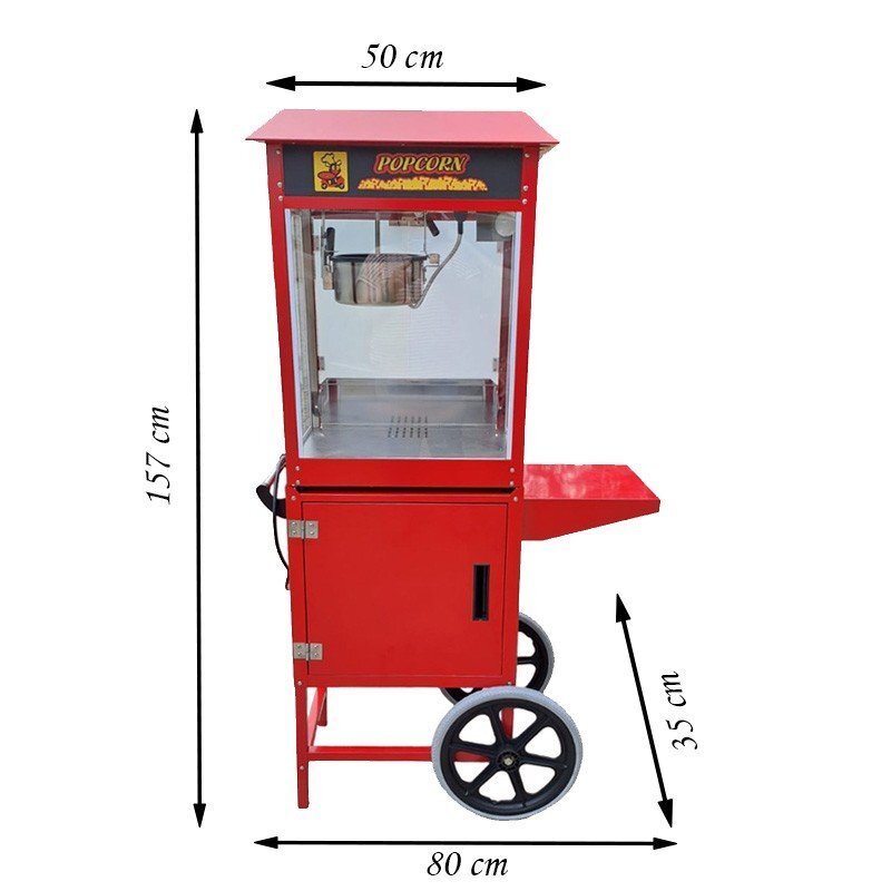 Procart Masina pentru popcorn 1600w vas teflon 100 g 200-230 grade celsius roti deplasare