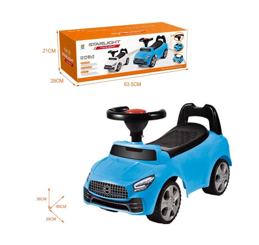 Procart Masinuta ride-on albastra sezut cu spatar integrat 66x29x36 cm