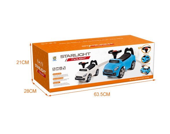 Procart Masinuta ride-on albastra sezut cu spatar integrat 66x29x36 cm