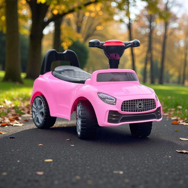 Procart Masinuta ride-on roz sezut ergonomic cu spatar volan 66x29x36 cm