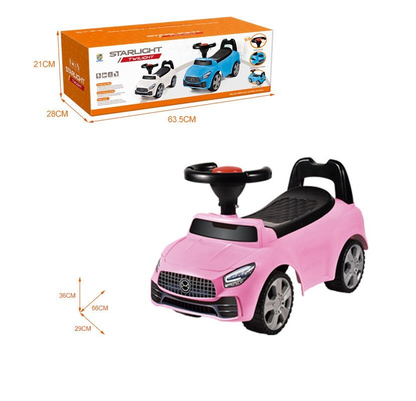 Procart Masinuta ride-on roz sezut ergonomic cu spatar volan 66x29x36 cm