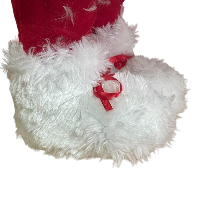 Procart Mos craciun 60 cm figurina decorativa saculet cadouri caciula cu clopotel