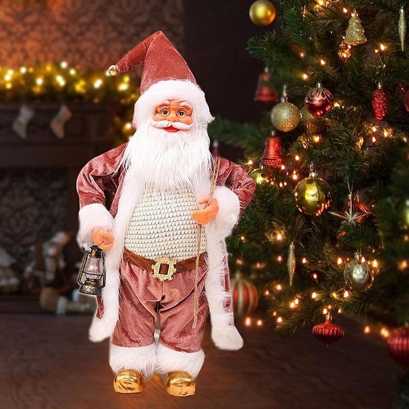 Procart Mos craciun cu felinar figurina decorativa inaltime 60 cm